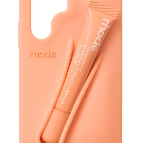 Rhode Peach Silicone Phone Case with Peptide Lip Tint Holder